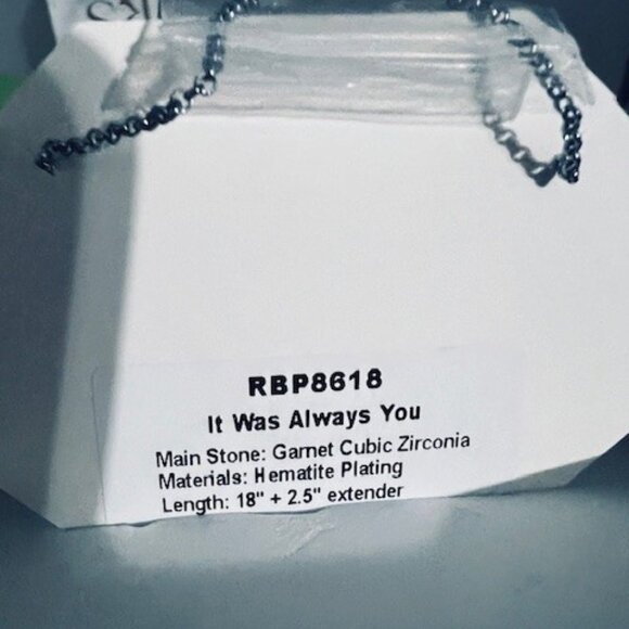 GARNET CZ ON HEMATITE PLATING - Picture 2 of 2